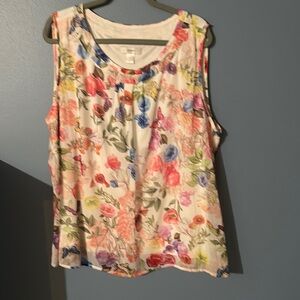 CJ Banks Multicolor Floral Tank Top
